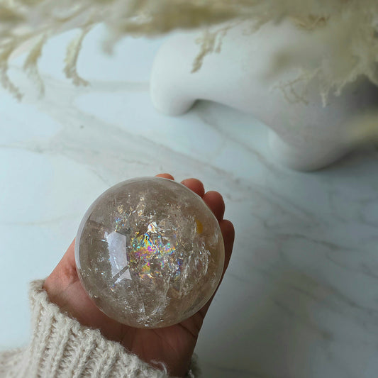 Smokey Quartz Rainbow Crystal Sphere High Quality Brazil - Crystals and Me | Crystal Candles and Ethically Sourced Crystals