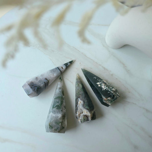 Moss Agate Crystal Diamond Point Brazil - Crystals and Me | Crystal Candles and Ethically Sourced Crystals
