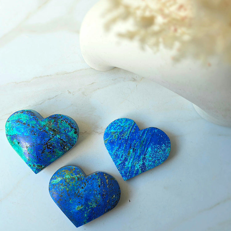 Azurite Malachite Crystal Heart High Quality Peru