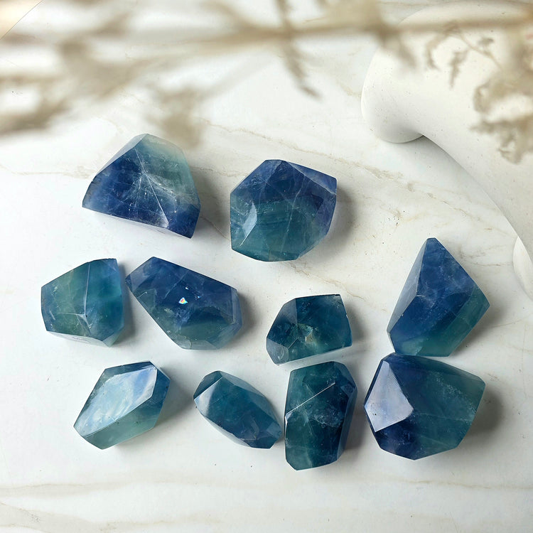 Rare Blue Fluorite Crystal Free-Form High Quality China