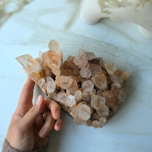 Hematoid Quartz Crystal Cluster Statement Piece High Quality Brazil