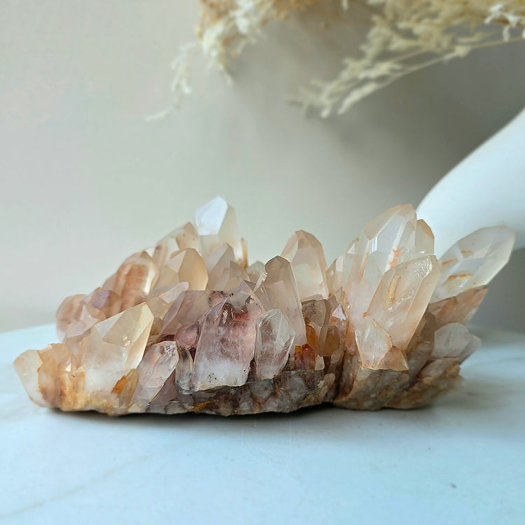 Hematoid Quartz Crystal Cluster Statement Piece High Quality Brazil