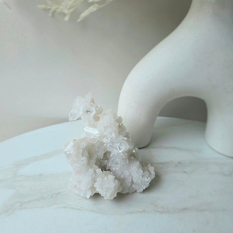 Rare Diamond Apophyllite Crystal Cluster High Quality India