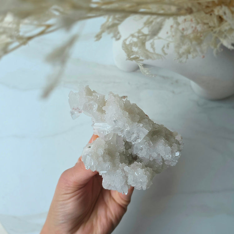 Rare Diamond Apophyllite Crystal Cluster High Quality India