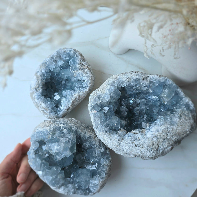 Celestite Celestine Crystal Geode High Quality Madagascar