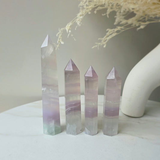 Rare Lavender Fluorite Crystal Yttrium Fluorite Tower Point High Quality Mexico