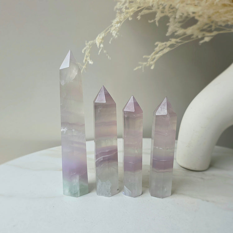 Rare Lavender Fluorite Crystal Yttrium Fluorite Tower Point High Quality Mexico