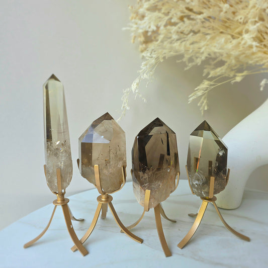 Natural Citrine and Smokey Citrine Crystal Point High Quality Brazil Collectors Piece Small
