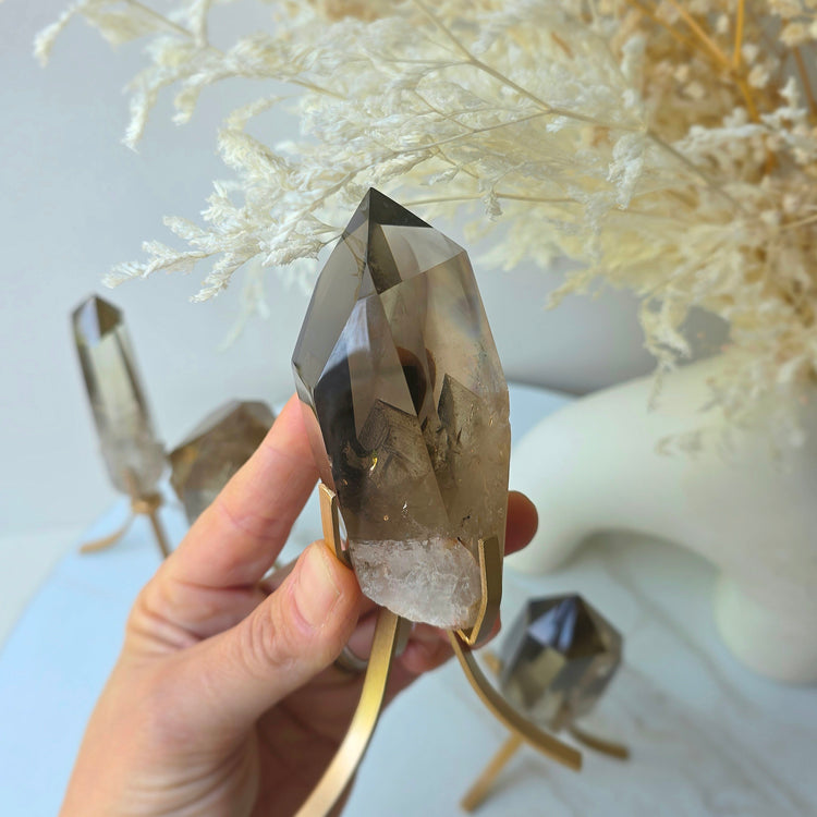 Natural Citrine and Smokey Citrine Crystal Point High Quality Brazil Collectors Piece Small