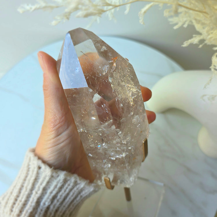 Clear Quartz Crystal Natural Point AA High Quality Brazil XL