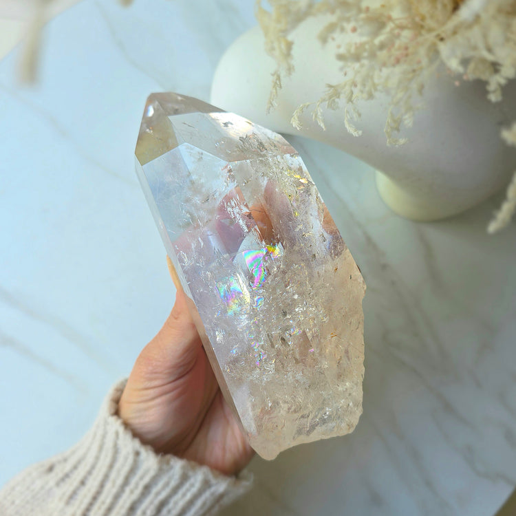 Clear Quartz Crystal Natural Point AA High Quality Brazil XL