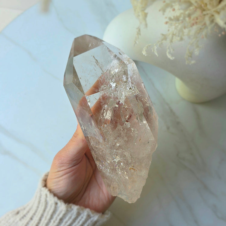 Clear Quartz Crystal Natural Point AA High Quality Brazil XL