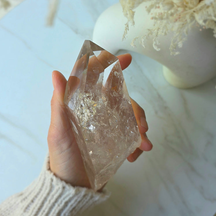 Clear Quartz Crystal Natural Point AA High Quality Brazil XL