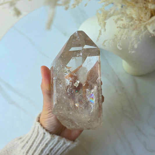 Clear Quartz Crystal Natural Point AA High Quality Brazil XL