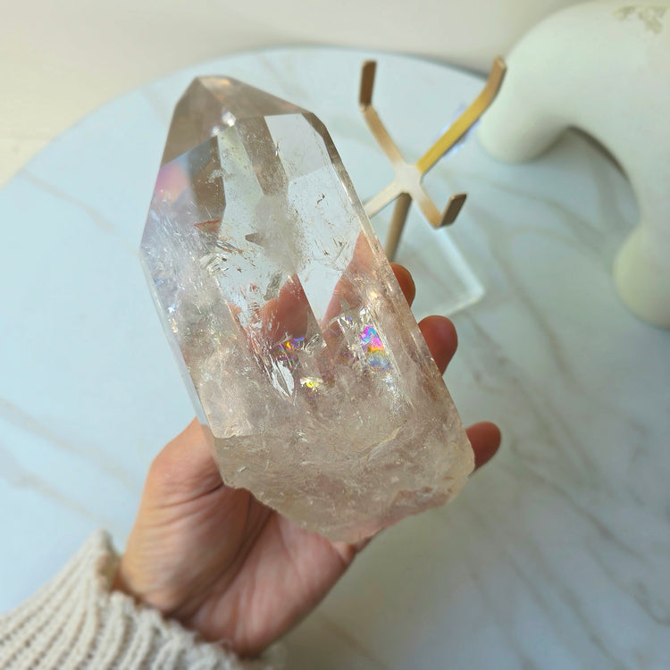 Clear Quartz Crystal Natural Point AA High Quality Brazil XL