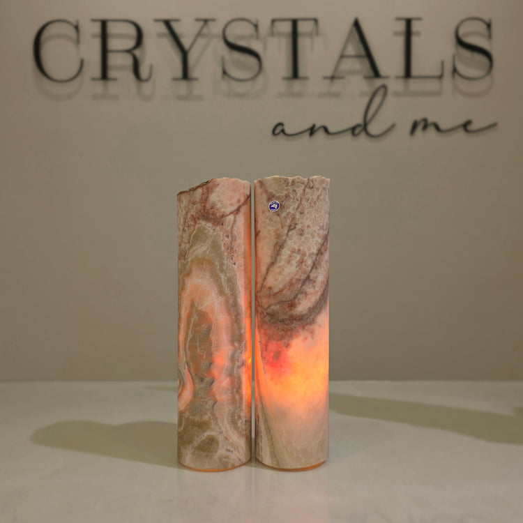 Calcite Crystal Home Decor Lamp Mexico Pink Beige