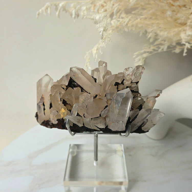Clear Quartz Crystal Cluster on Stand High Quality Brazil