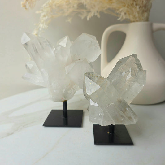 Clear Quartz Crystal Cluster on Stand Brazil