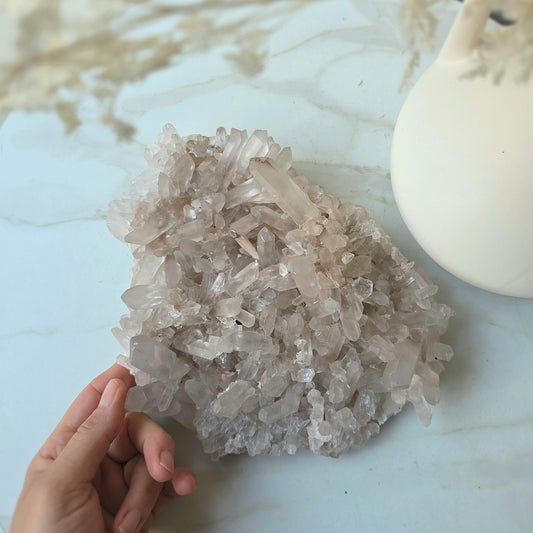 Pink Himalayan Crystal Quartz Cluster High Quality