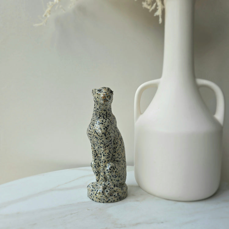 Leopard Carving Dalmatian Jasper Crystal