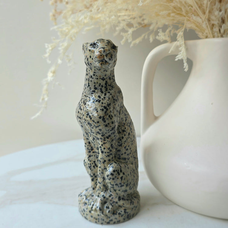 Leopard Carving Dalmatian Jasper Crystal