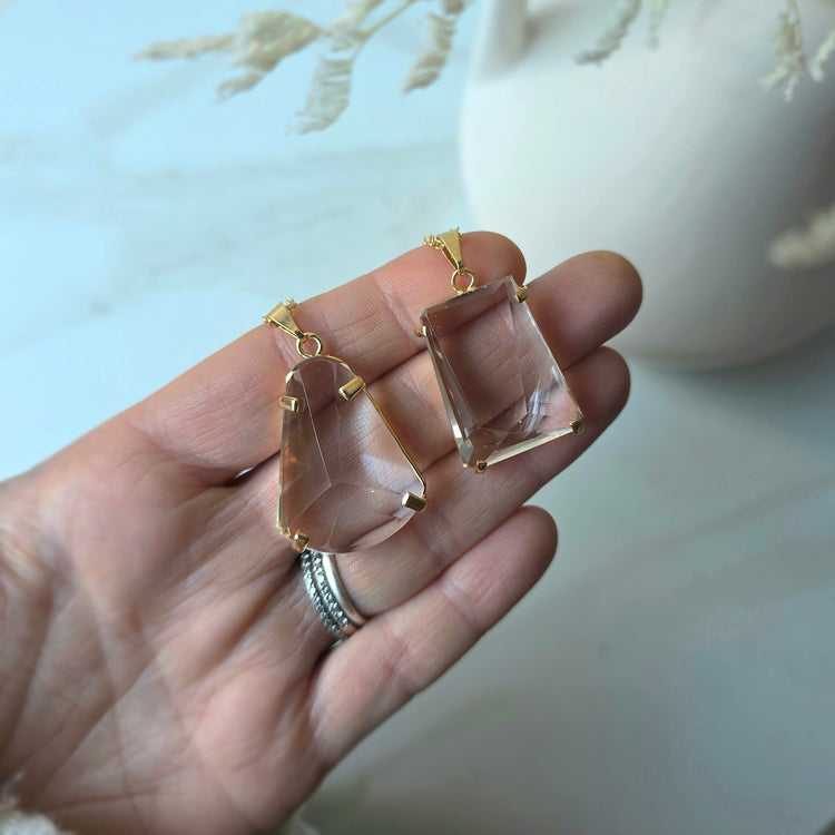 Clear Quartz Faceted Jewellery Pendant
