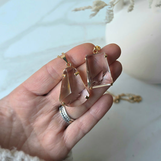 Clear Quartz Faceted Jewellery Pendant