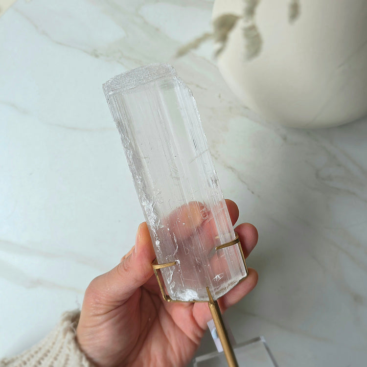 Selenite Slab Slice on Stand High Quality Mexico Small