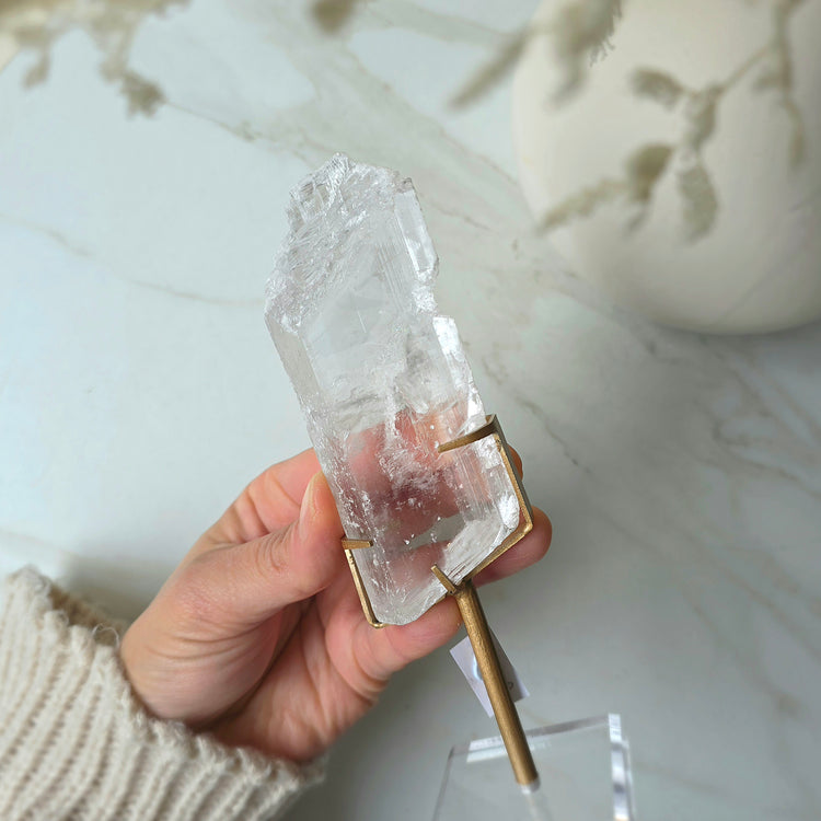 Selenite Slab Slice on Stand High Quality Mexico Small