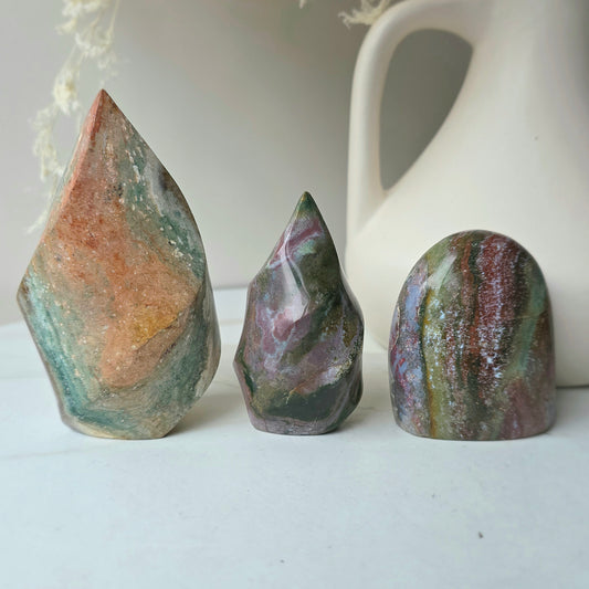 Ocean Jasper Crystal Flame Freeform Madagascar