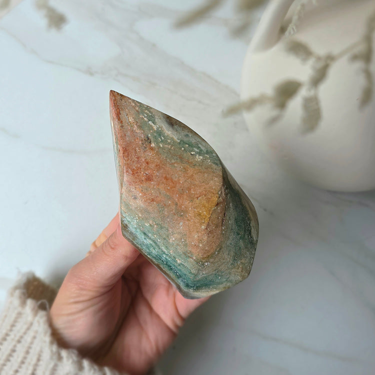 Ocean Jasper Crystal Flame Freeform Madagascar