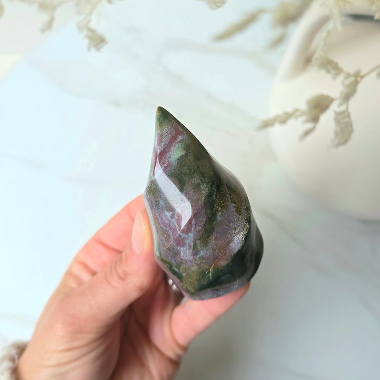 Ocean Jasper Crystal Flame Freeform Madagascar