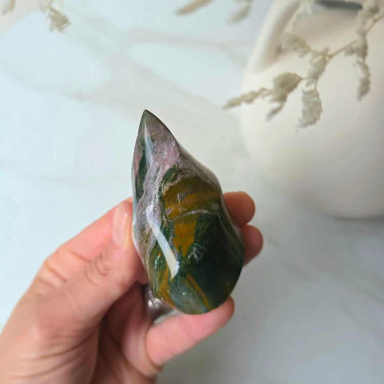 Ocean Jasper Crystal Flame Freeform Madagascar