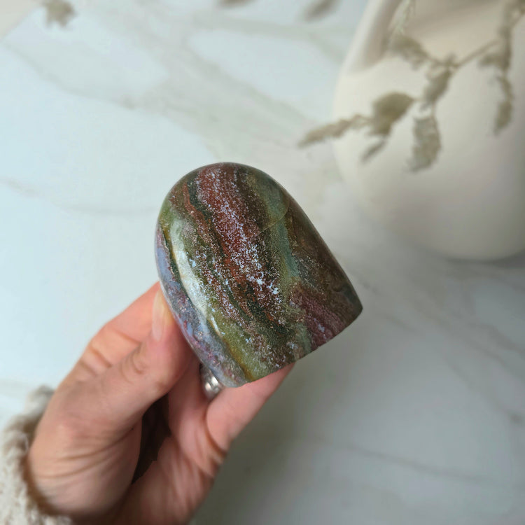Ocean Jasper Crystal Flame Freeform Madagascar