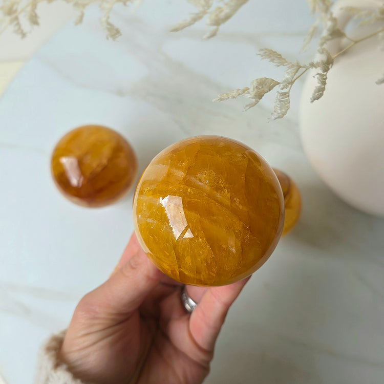 Golden Healer Crystal Sphere High Quality