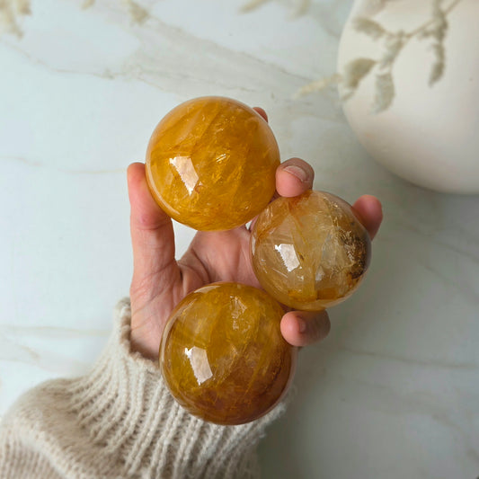 Golden Healer Crystal Sphere High Quality