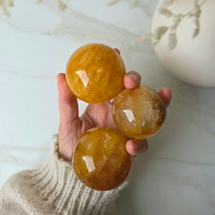 Golden Healer Crystal Sphere High Quality