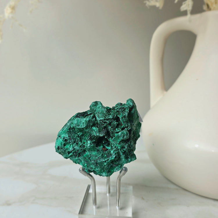 Silky Malachite Crystal Specimen Congo High Quality