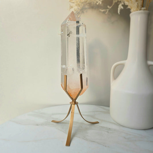 Clear Quartz Crystal Natural Point on Stand High Quality Brazil 1