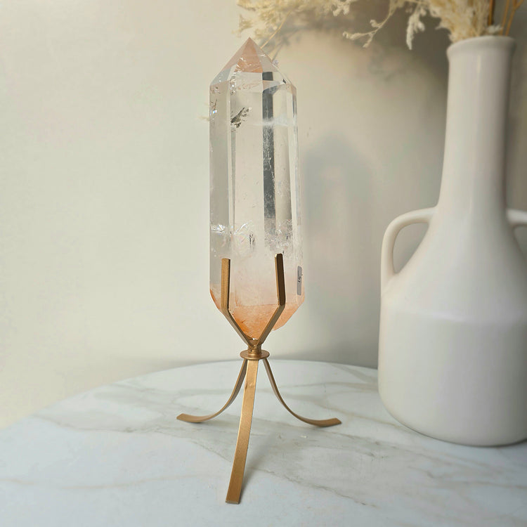 Clear Quartz Crystal Natural Point on Stand High Quality Brazil 1