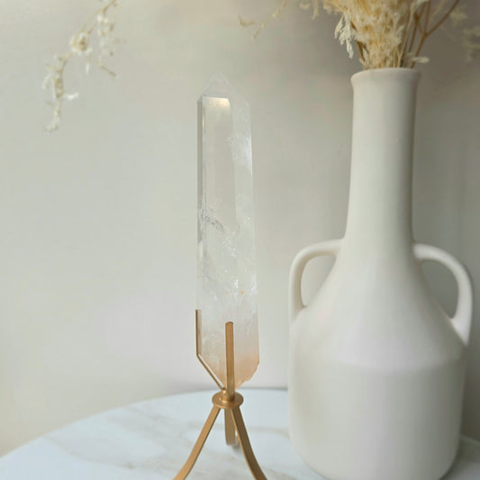 Clear Quartz Crystal Natural Point on Stand High Quality Brazil 3