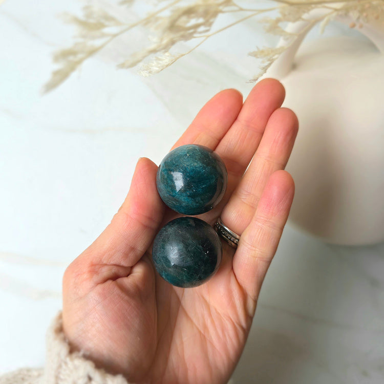 Blue Apatite Crystal Sphere Small