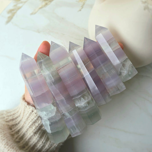 Rare Lavender Fluorite Crystal Yttrium Fluorite Tower Point High Quality Mexico New