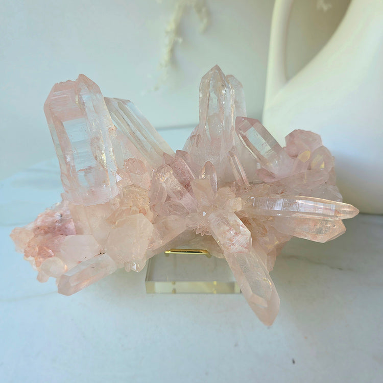 Pink Himalayan Samadhi Lemurian Quartz Statement Crystal High Quality Collectors Piece India