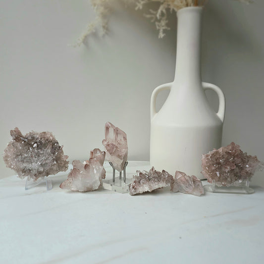 Pink Lemurian Crystal Cluster Brazil
