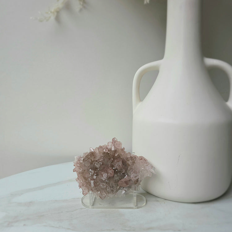 Pink Lemurian Crystal Cluster Brazil