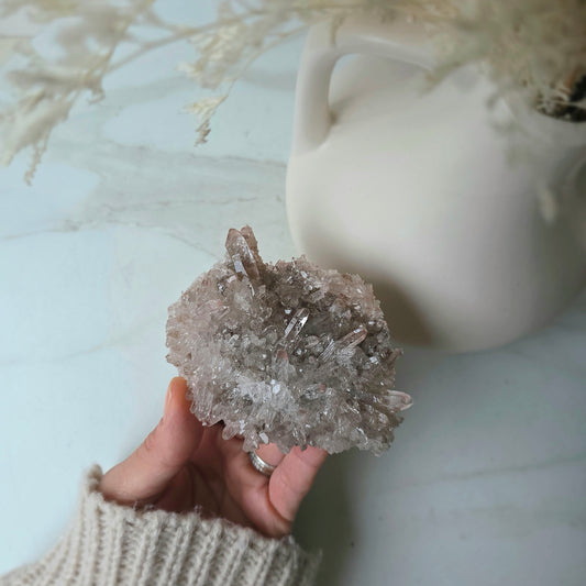 Pink Lemurian Crystal Cluster Brazil