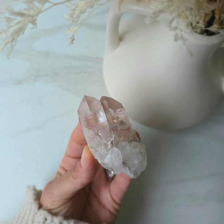 Pink Lemurian Crystal Cluster Brazil