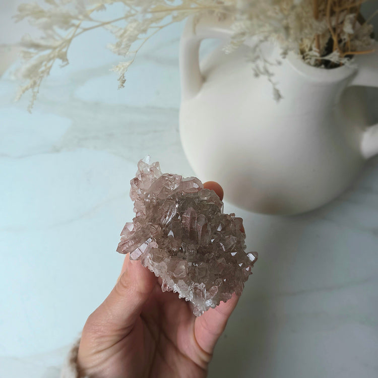 Pink Lemurian Crystal Cluster Brazil