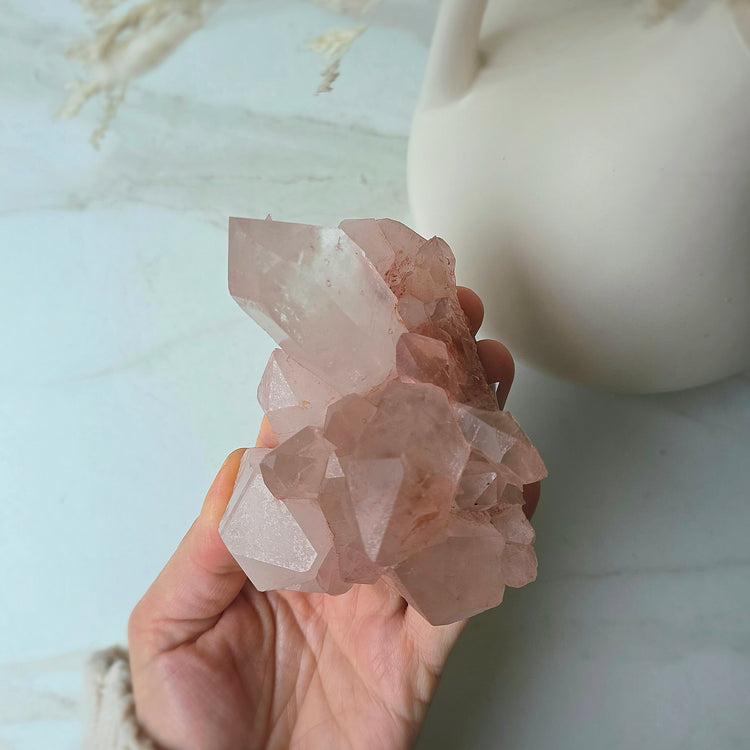 Pink Himalayan Samadhi Lemurian Quartz Crystal Collectors Piece High Quality India Large